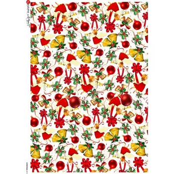 Umělecký papír Rýžový papír na decoupage - A4- Vánoční vzory CH0012