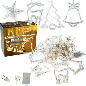 Vánoční dekorace Nasenaradi Ozdoby LED ,zvonek, stromek, sob 138LED Barva: Studená bílá