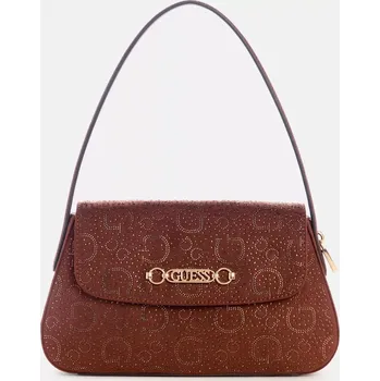 Kabelka GUESS dámská kabelka,crossbody Avelina tmavě hnědá s kamínky