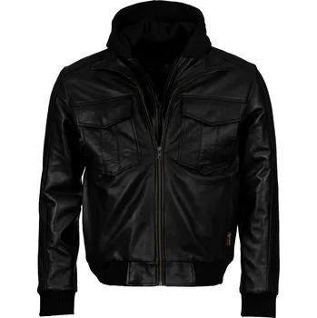 Pánská casual bunda Pánská Kožená Bunda Cassian Celeste Brixton Černá Velikost: 4XL