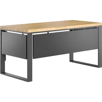 Psací stůl Psací stůl s dřevěnou deskou 140x80cm - Černá , ANO , 200x80 cm