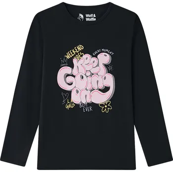 Dívčí tričko Dívčí tričko černé Wolf & Wolfie S2543B Velikost: 152