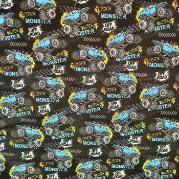 Softshell Monster truck, digi tisk zimní s fleecem š.140cm EU