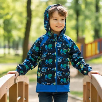 Chlapecká bunda Chlapecká softshellová bunda bez zateplení tm.modrá Wolf B2363 (-rubová strana síťovina)