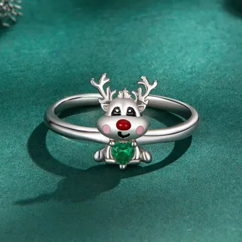 Prsten GRACE Silver Jewellery Stříbrný prsten Vánoční sob, stříbro 925/1000 P-BSR493-E/21 nastavitelná Stříbrná