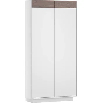 Šatní skříň Dvoudveřová skříň s kancelářskými policemi - Kubánské cigaro/bílá