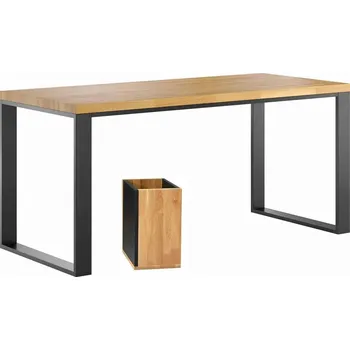 Psací stůl Půdní psací stůl s dřevěnou deskou 160x70cm Košík ZDARMA - Bílá , ANO , 180x70 cm