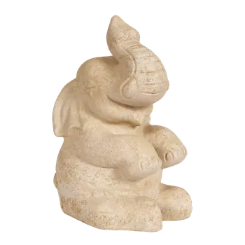 Zahradní dekorace Sedící slon z umělého pískovce