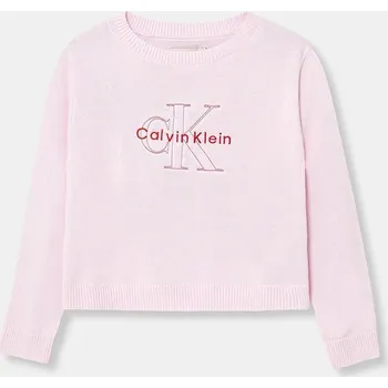 Chlapecká mikina Dětská bavlněná mikina Calvin Klein Jeans IG0IG03075.128.176.PPY2 růžová 30X, vel. 140