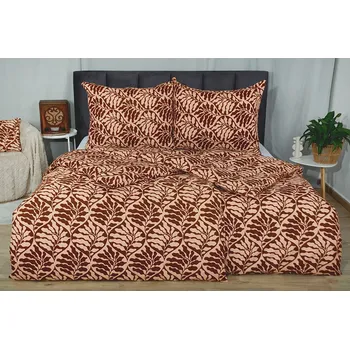 Povlečení Povlečení z mikrovlákna s bavlněným efektem 4dílné LONA hnědé