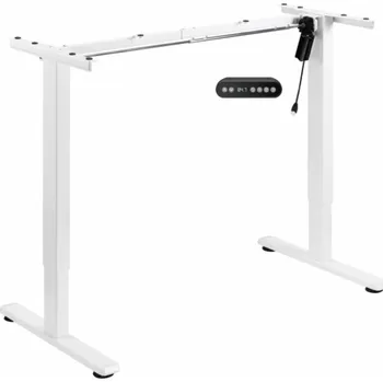 Stojací lampa Mozos Mozos Rám psacího stolu bílý s elektrickým nastavením výšky BÍLÝ + Rohová stojací lampa LC-RGB LED bílá