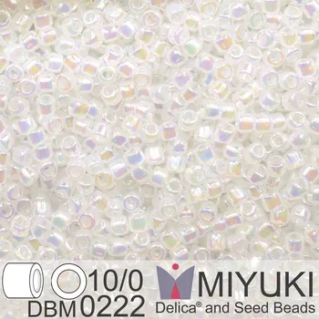 Korálek Korálky Miyuki Delica 10/0. Barva White Opal AB DBM0222. Balení 5g.