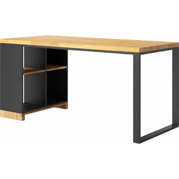 Psací stůl Moderní kancelářský dřevěný a kovový počítačový stůl 160x70cm - Černá , NE , Vlevo (podstavec) , 200x70 cm