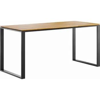 Psací stůl Bílý psací stůl s úzkou dřevěnou deskou a podřezáním 160x70 - Černá , NE , 200x70 cm