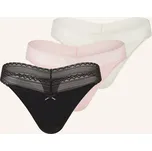 Hugo 3ks Balení Tanga Triplet Lace, růžová / režná / černá