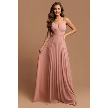 Dámské šaty EVA & LOLA Družičkovské šaty ALEXANDRA růžové Barva: Růžová, Velikost: S