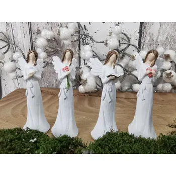 Anděl Remiel bílý 6 cm, mix, sada 24ks