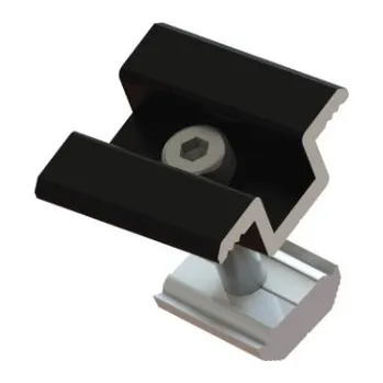 držák na solární panel Držák středový - Zapuštěný 30-35mm ČERNÝ pro solární panely na lištu, hliníkový