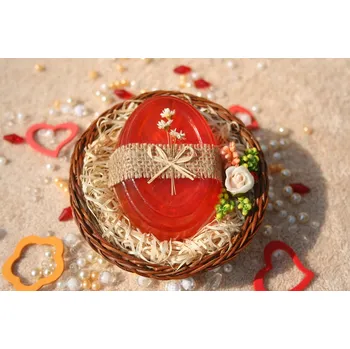 Mýdlo Dárkový košík s 1 glycerinovým mýdlem - vůně pomeranč