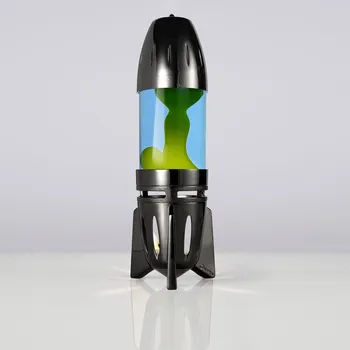 Lampa pro světelnou terapii Mathmos Fireflow R1 Black, originální lávová lampa černá s modrou tekutinou a žlutou lávou, pro čajovou svíčku, výška 24cm