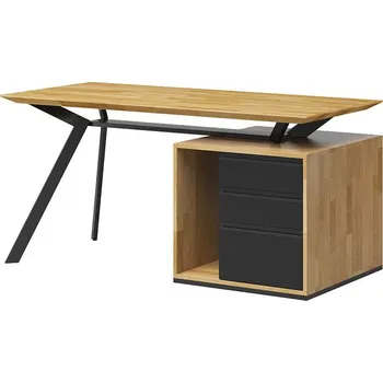 Psací stůl Loft desk "Future active" short - Černá , NE , Vpravo (kontejner) , 180x70 cm