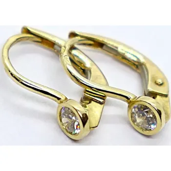 Náušnice Klenoty Budín Dívčí klasické zlaté náušnice se zirkony na patent 585/1,25gr HK2384 (Klenoty Budín Dívčí klasické zlaté náušnice se zirkony na patent 585/1,25gr HK2384)