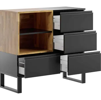 Komoda Komoda do kanceláře nebo pracovny Loft Office Plus - Černá