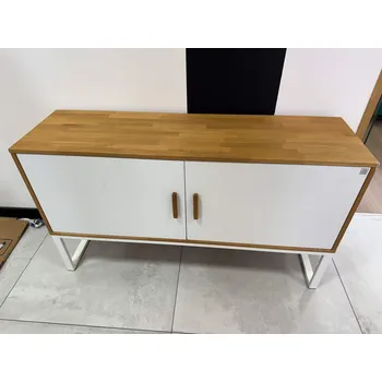 Komoda Kancelářská komoda na kovovém rámu, bílá 140