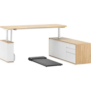 Psací stůl Elektrický rohový stůl s běžeckým pásem pro domácí kancelář 160x70 - Bílá