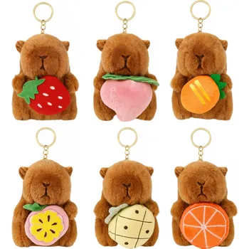 Flamenco Mystique Plyšový, nadýchaný přívěsek na klíče s motivem kapybary, natažené ovoce, 1 ks. NÁHODNÝ MODEL BRL395