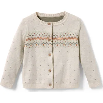 Dívčí oblečení 691372 - Tchibo - Dětský pletený svetr - pro ženy - vel. 122/128 - barva: béžová/žakár
