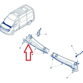 Příslušenství karosérie Kryt pod čelním sklem Renault Master IV od 2024 pravý, 668120000R