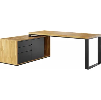 Psací stůl Bílá kancelář Premium Loft plus rohový stůl. Stolová deska 180x70cm vpravo - Černá , NE , Vlevo , 180x70 cm