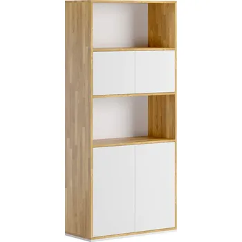 Knihovna Bílá podkrovní kancelářská knihovna slim - Bílá