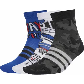 Dětské vysoké bavlněné ponožky adidas LOGO DOODLE 3PP K JV5162 - KL | UK 5 | US 5,5