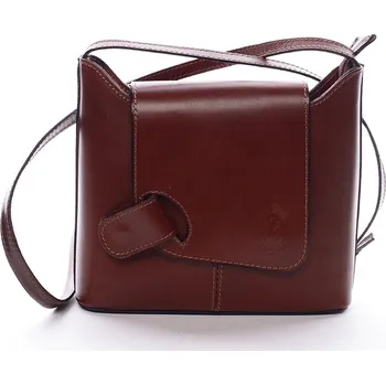 Kožená elegantní crossbody kabelka Abella, hnědá
