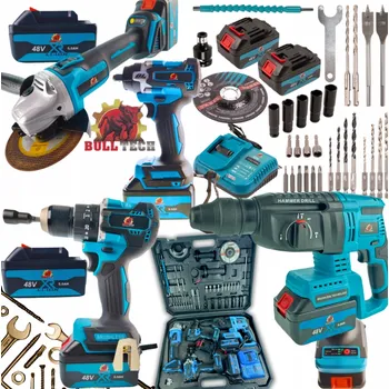 Vrtačka BullTech Multitool 48 V 4v1 – Bruska, Vrtačka, Utahovák a Kladivo v Jednom!