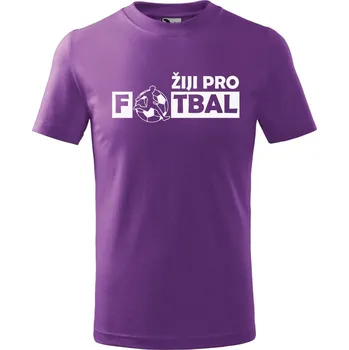 Chlapecké oblečení DOBRÝ TRIKO Dětské tričko Žiji pro fotbal Velikost: 134/8 let, Barva: Fialová