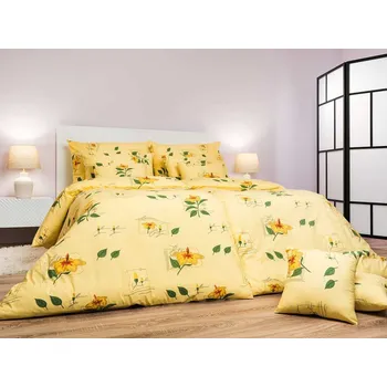 Povlečení Žluté bavlněné povlečení 70x90 cm Hotelový uzávěr