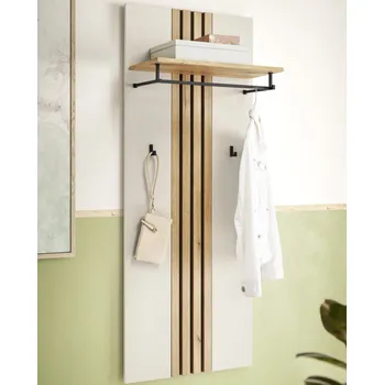 Šatní skříň Šatní panel s poličkou Lima, béžová kašmír/dub evoke