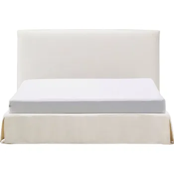 Postel Kave Home Bílá dvoulůžková postel Jaira s čelem 180 x 200 cm