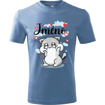 Chlapecké tričko DOBRÝ TRIKO Dětské tričko se jménem Roztomilá kočička Velikost: 158/12 let, Barva: Azurově modrá