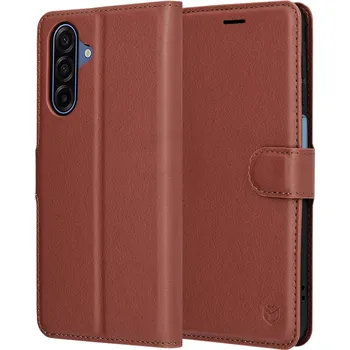 Pouzdro na mobilní telefon Pouzdro Techsuit kožené pro Samsung Galaxy A17 5G A17 4G hnědé