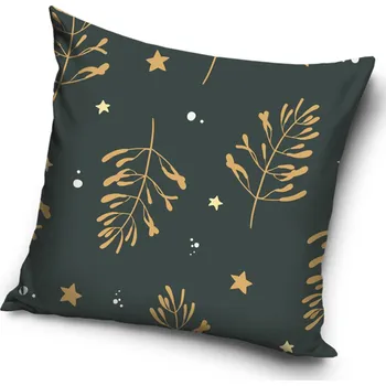 Povlak na dekorativní polštářek Vánoční povlak na polštářek Šedé Kouzlo Jmelí