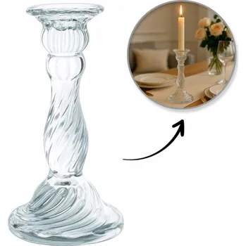 Svícen Flamenco Mystique Dekorativní skleněný svícen Glamour 16,5 cm - SW16