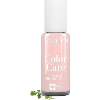 Přípravek na nehty Vyživující lak na nehty Poderm Professional Color Care, odstín Rose 143, 8 ml