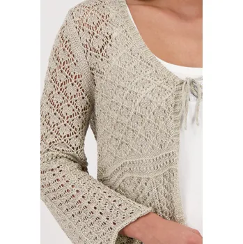 Dámská mikina Svetr Monari 0001 světle zelený cardigan háčkovaný Velikost: 40