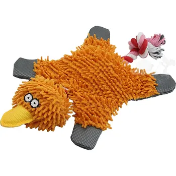Hračka pro psa UNIQ PETS střapatá oranžová kačenka 29x18cm