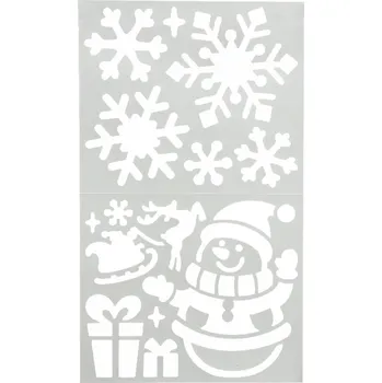 Vánoční dekorace Kaemingk šablony na okno 24x41 cm bílá
