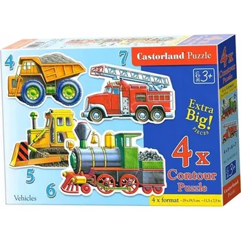 Puzzle Puzzle Castorland 22 dílků Puzzle x 4 - Vozidla CASTOR